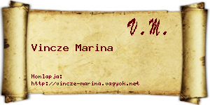 Vincze Marina névjegykártya
