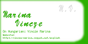 marina vincze business card